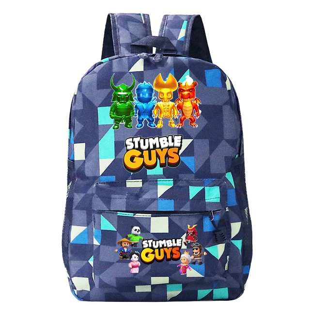 $42.000.-Mochila escolar diseño stumble guys + estuche + Lonchera