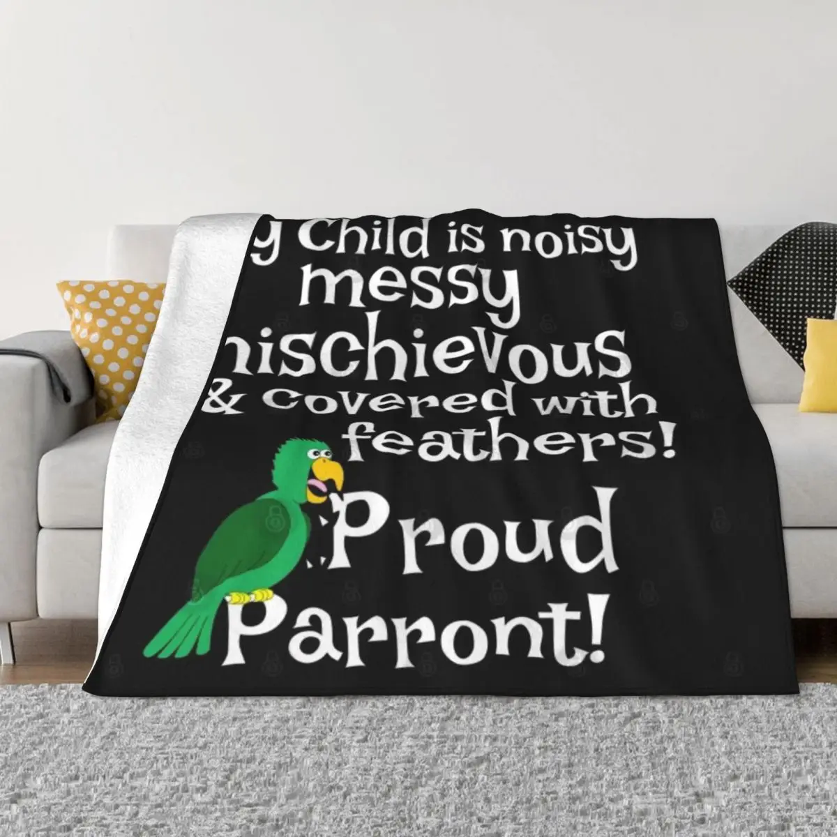 

Proud Parent Parrot Soft Micro Fleece Blanket Cute Warm For Bedroom Multi Styles