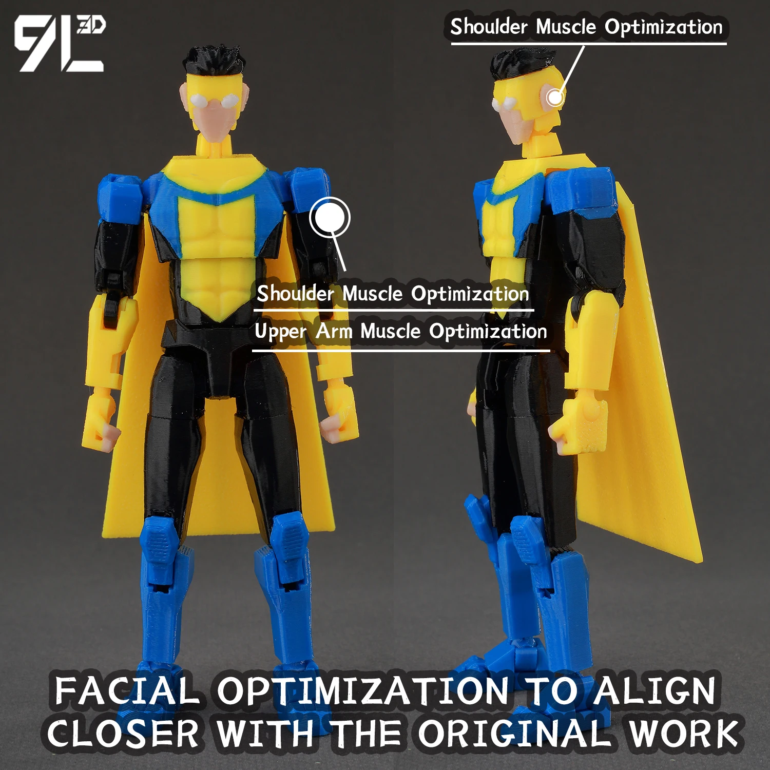 Superhero Team Invincible Boy Multi-Colored Action Figure - Multi-Jointed Collectible Toy