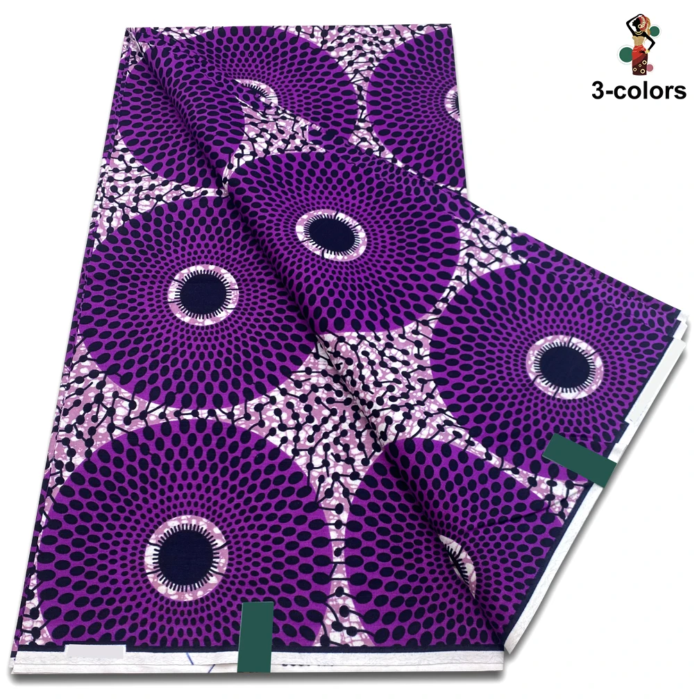 African wax fabric 100% Cotton Ghana Style Pagne Sewing