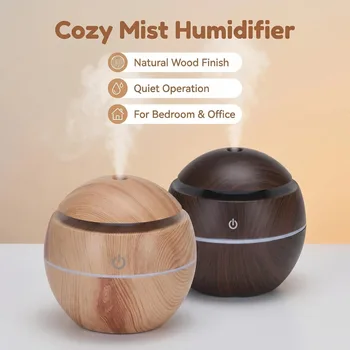 Ultrasonic personal humidifier & aroma diffuser with LED mood light support USB power supply 1