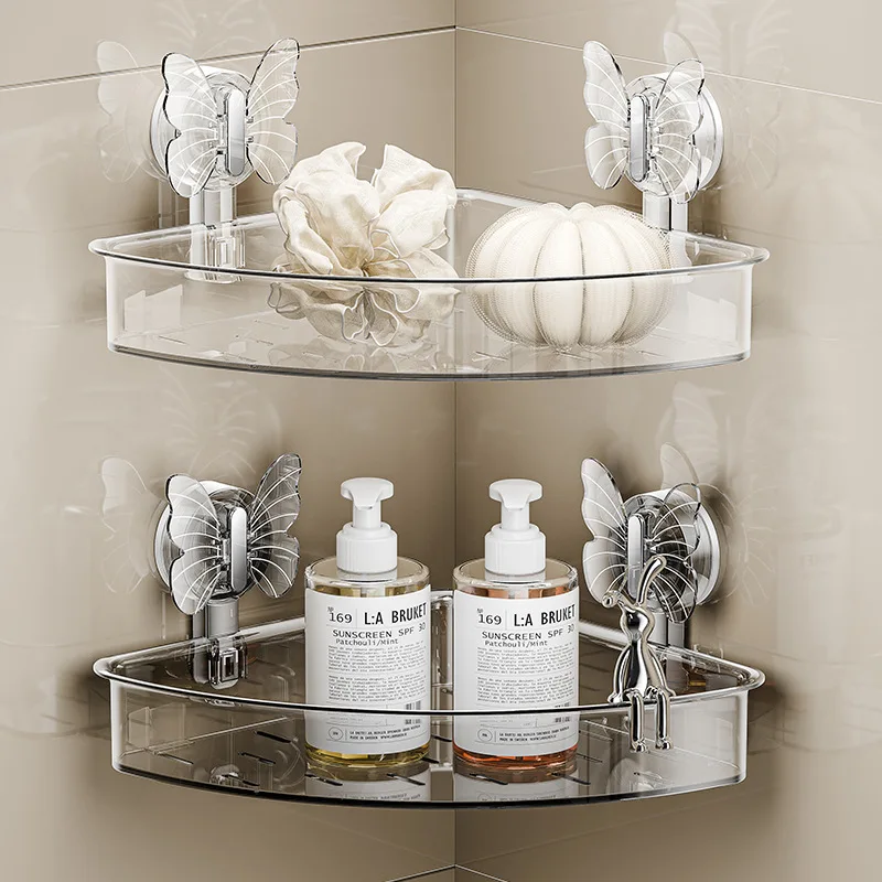 Wall Mounted Bathroom Storage Basket Plastic Ample Space Shower gel shampoo Toiletries Bathroom Organizer Tidy Look Accessories