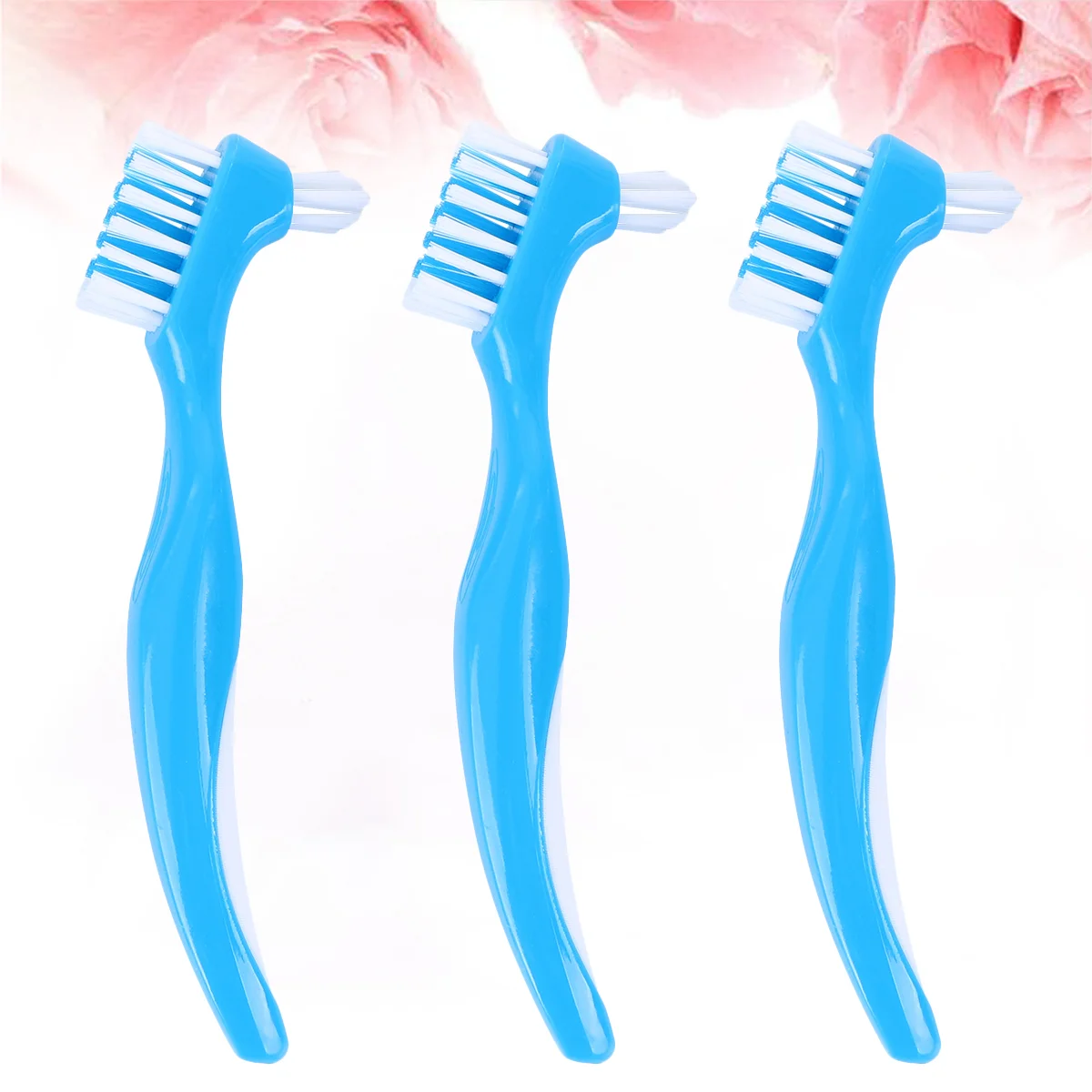 

6 Pcs Double Denture Care Comb Brush False Teeth Cleaner Cleaning Floss Sided Toothbrush