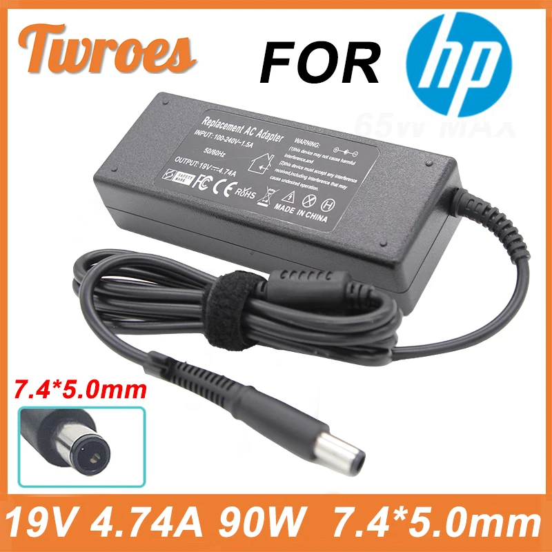 Caricabatterie Adattatore Per Laptop 19V 4.74A 90W 7.4*5.0Mm Per Hp Probook 4440S 4535S 4530S 4540S 6470B 6475B 6570B Pavilion Dv3 Dv4 Dv5 Dv6
