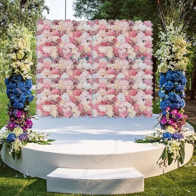 12pcs Premium Silk Flower Artificial Hydrangea Rose Flower Wall Panel Bouquet Floral Home Decor Panel Backdrop Wedding Party 1