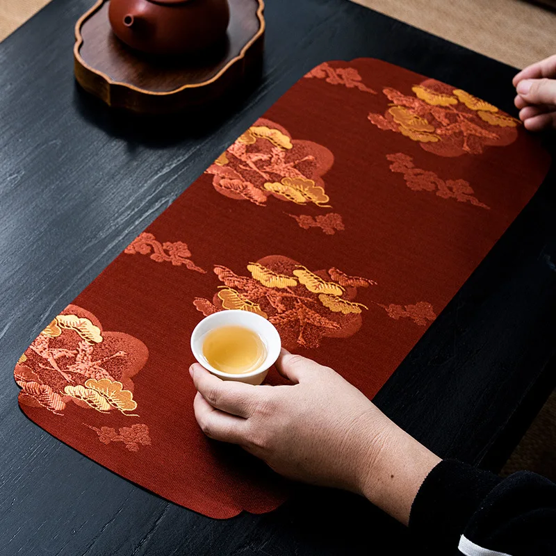 

Zen Tea Tablecloth Tea Table Flag Waterproof Table Mat Japanese Small Tea Seats Accessories Teacup Mat Tea Ceremony Utensils