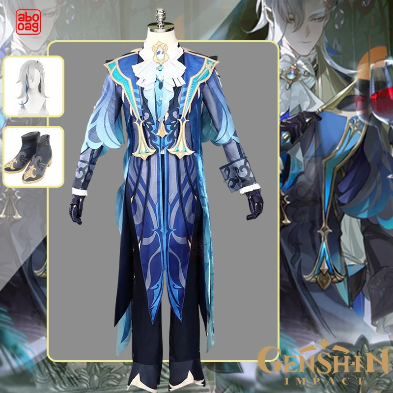 

Genshin Impact Cosplay Neuvillette Cosplay Costume Wig Shoes Outfit Hydro Fontaine Cosplay Halloween Costume Role Playing Gifts