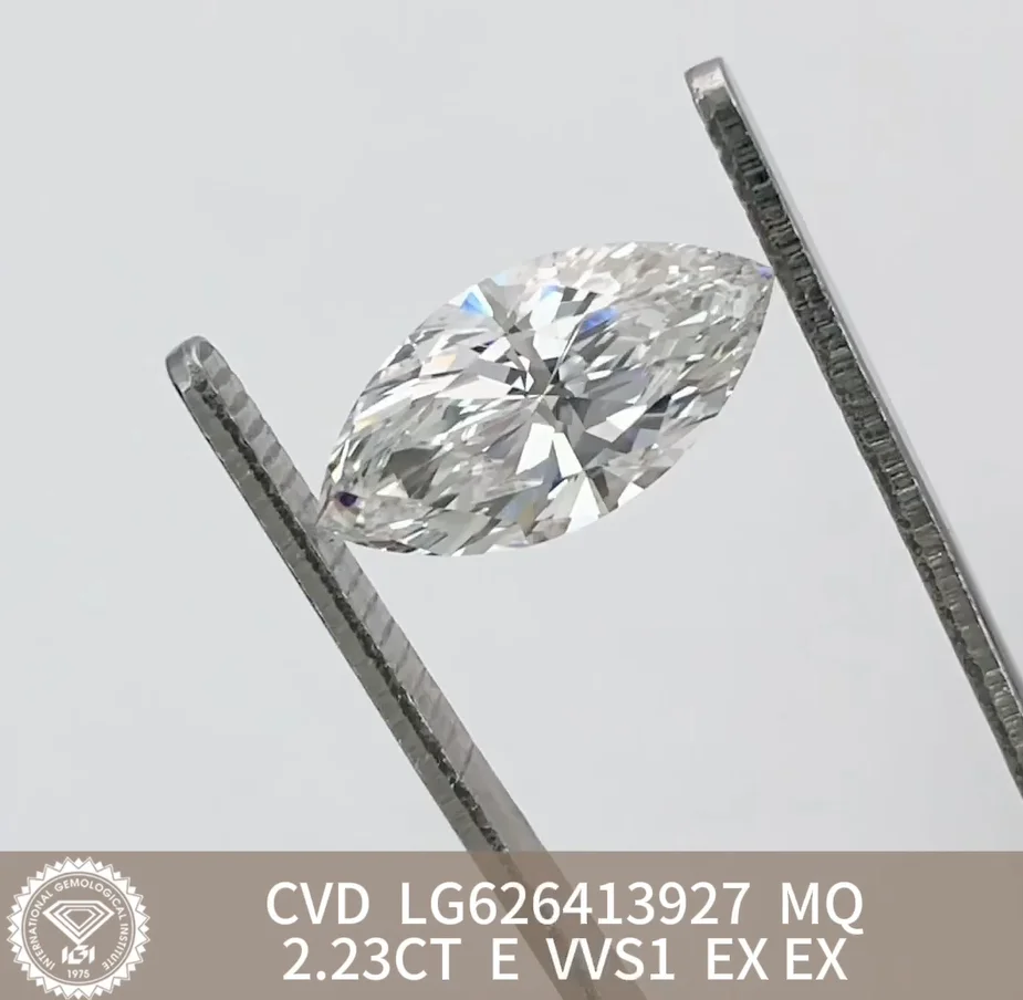 IGI 2.23CT E VVS1 Marqusie Lab Grown Diamond CVD Diamond Stone igi Certified With Certificate