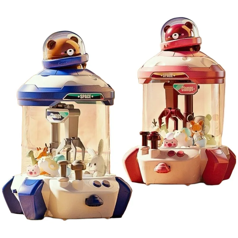 Children Mini Claw Machine Toys Cartoon Rocket Automatic Coin Operated Play Game Arcade Crane Doll Machines Kids Birthday Gifts 6