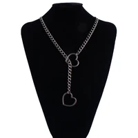 Collier chaîne en forme de cœur pour femmes, ras du cou Punk Rock Goth, accessoires de bijoux 2