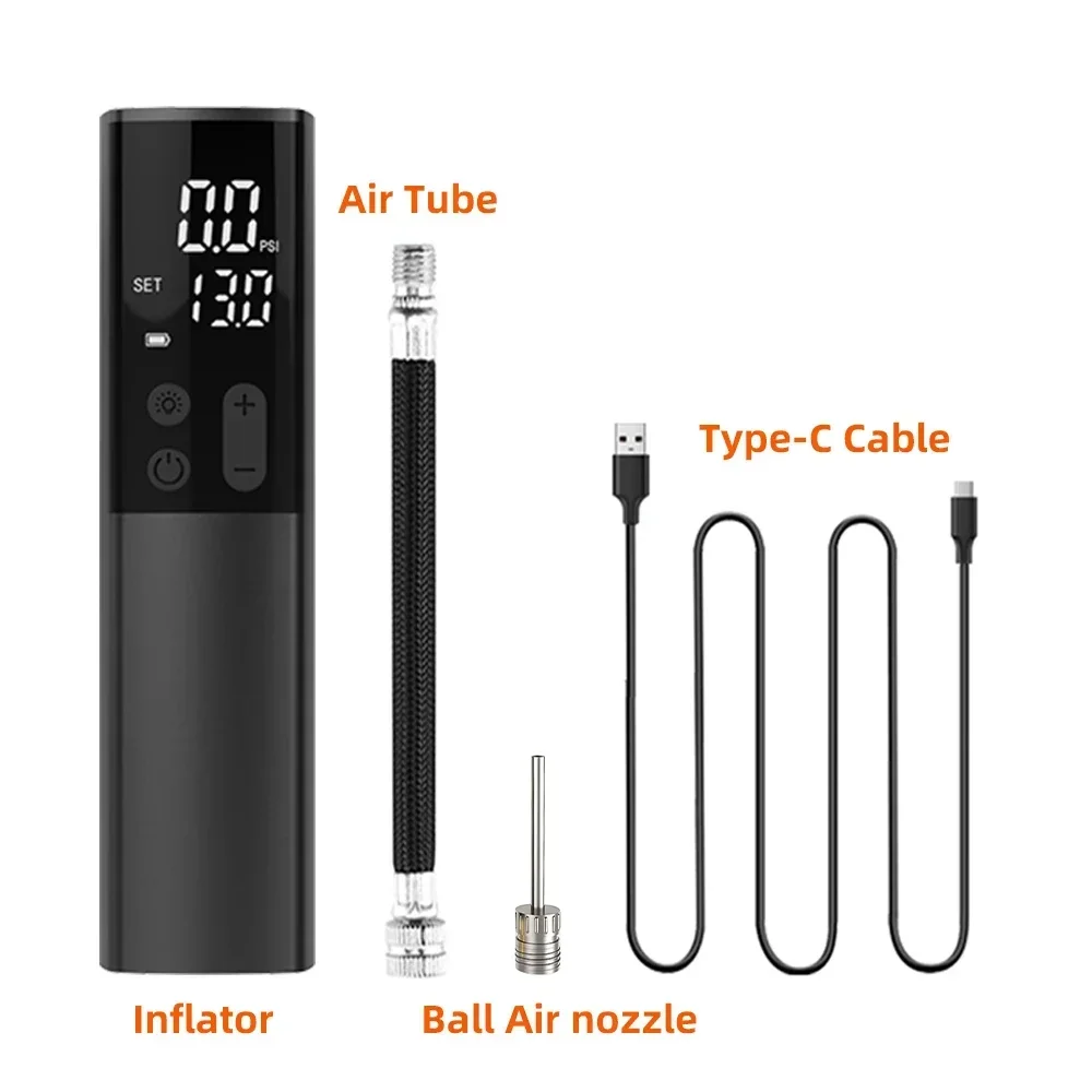 Air Pump Electric Tire Inflator Tire Inflator Inflatable Pump Portable Wireless Electric Balloon Pump 15PSI With LED Light for Basketball Soccer Volleyball