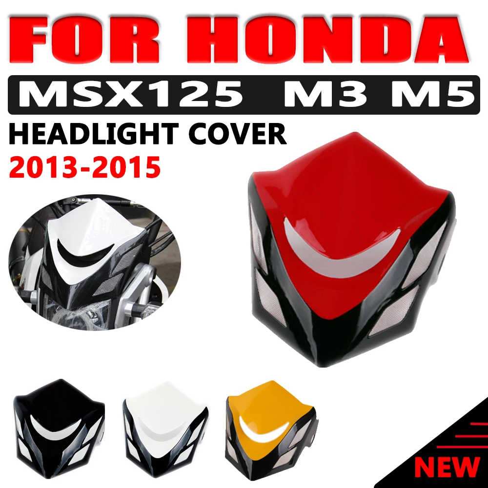 Black B Baosity Front Headlight Fairing Cover Windshield Retro Cafe Racer Style for Honda Grom MSX125 MSX 125 2014-2015 