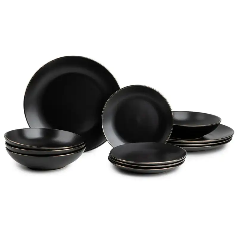 

Black Onyx Stoneware, 12 Piece Set