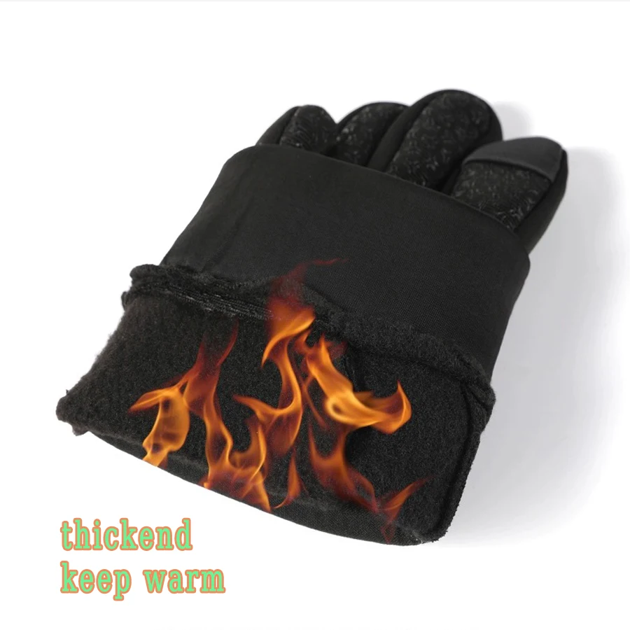 1 Pair Winter Thickend Warm All Finger Touch Screen Waterproof Gloves for Cycling Outdoor Work Lightweight Thermal Running 2