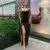Y2K Summer Hot selling Women's Wear Slim Fit Off Back Sexy Split Dress with One Line Collar