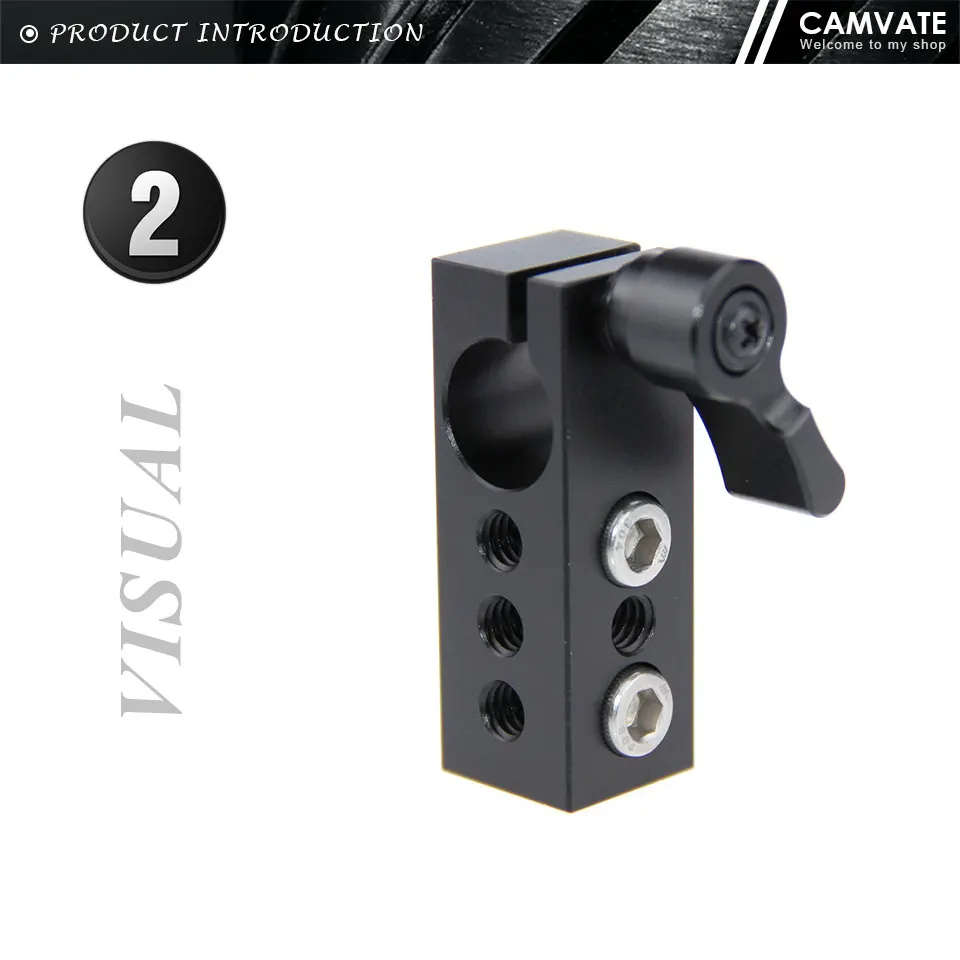 Standard 15mm Single Rod Clamp Adapter With 1/4" Thread Holes For DSLR Camera Ca