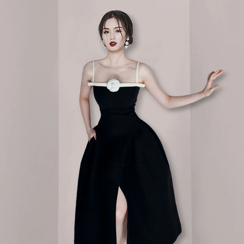 

2022 Spring And Summer Women Bowknot Waistband Temperament Style Dress