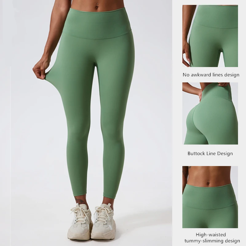 Super Soft Fabrics Yoga Pants High Waist Tights Women Push Up Sports Leggings Women Breathable higher Quality Gym Leggings Woman - תמונה 2