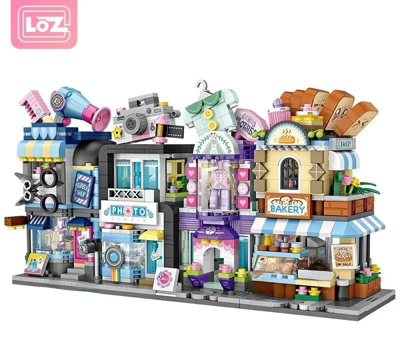 4 개/대 LOZ 거리 미니 블록 십대 빌딩 장난감 DIY 벽돌 퍼즐 휴일 선물 홈 장식 1633-1636 1653-1656 1645-1648