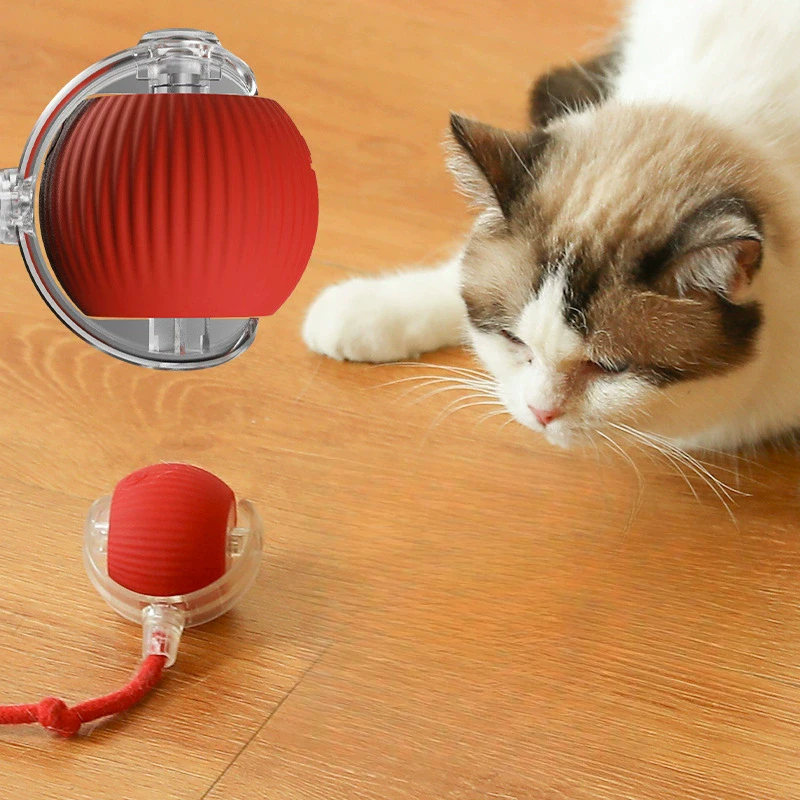 Cat Interactive Ball Toys Cat Interactive Ball Toy Automatic Rolling Ball with Tail Rechargeable Smart Pet Interactive Toy Intelligent Mouse for Cat