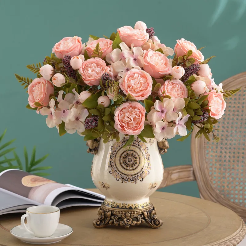 Künstliche Blumen für Festivals, Hochzeiten, Garten-Rosenbogen, Brautstrauß, Heim-Tischdekoration, Hortensien, DIY-Geschenk, Hohe Qualität