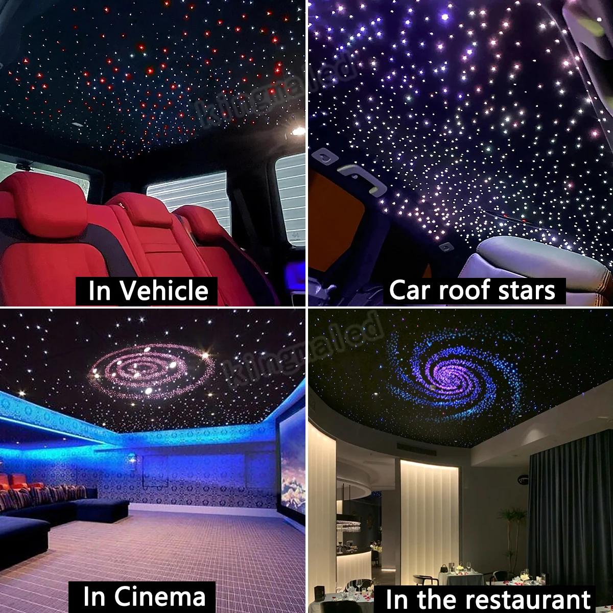 Dual color 32W RGBW LED Fiber Optic Light Double Head Fiber Optic Star Ceiling Light Kit Bluetooth App Car Roof Starry Sky