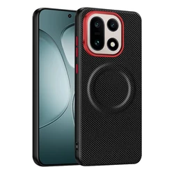 Luxury Magnetic Soft TPU & Nylon Woven Leather Anti - Fingerprint Phone Case for OnePlus 15 (Black)