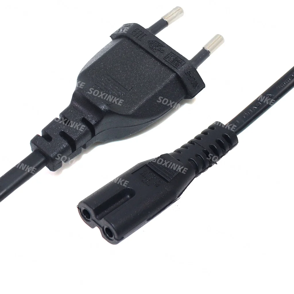 EU Power Cable Cord IEC C7 AC Power Supply Euro 2-Pin Extension Cable