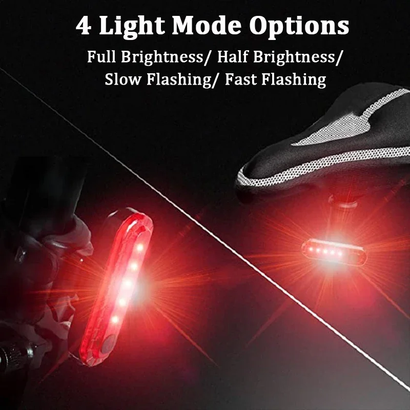 HOMEYA 2 Pack LED Bike Tail Lights, Bicycle Rear Cycling Safety Lights Clip On Strobe Warning Flashing Blinking Reflective Light Accessories
