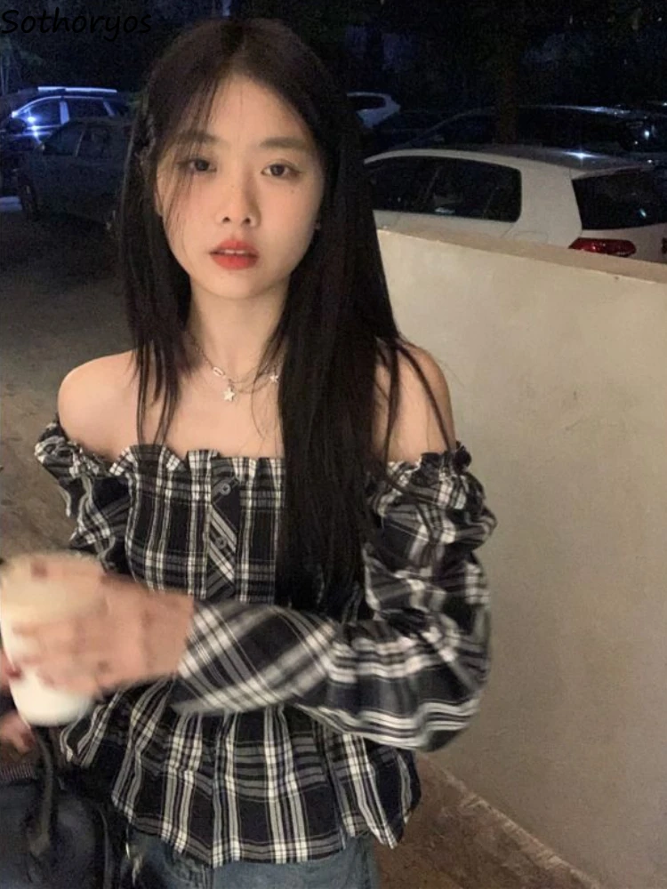 

Женские рубашки в клетку, простые повседневные базовые повседневные универсальные модные элегантные Нежные милые дамские весенние