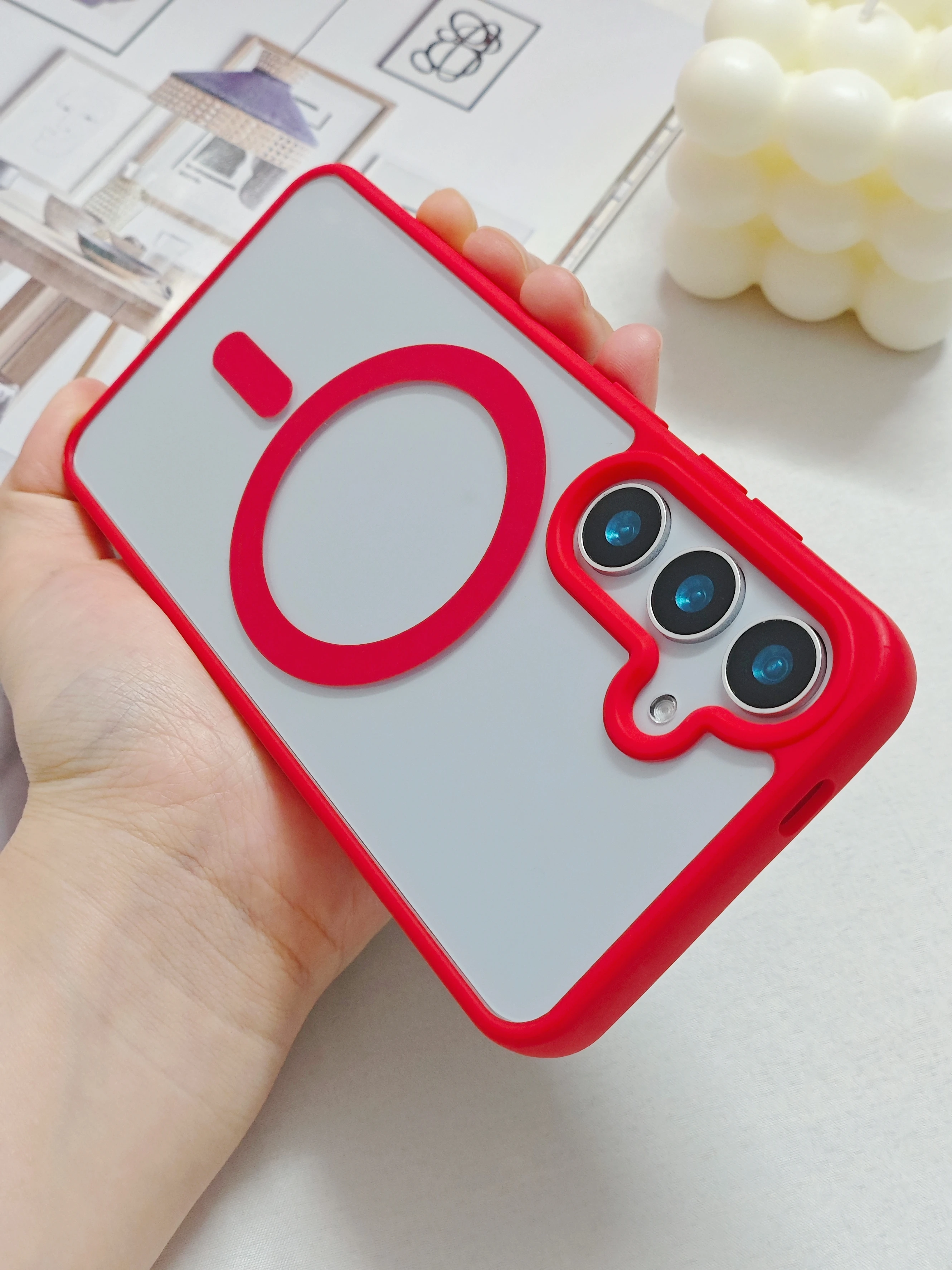 Vibrant Macaron Magnetic Clear Case with MagSafe Compatibility