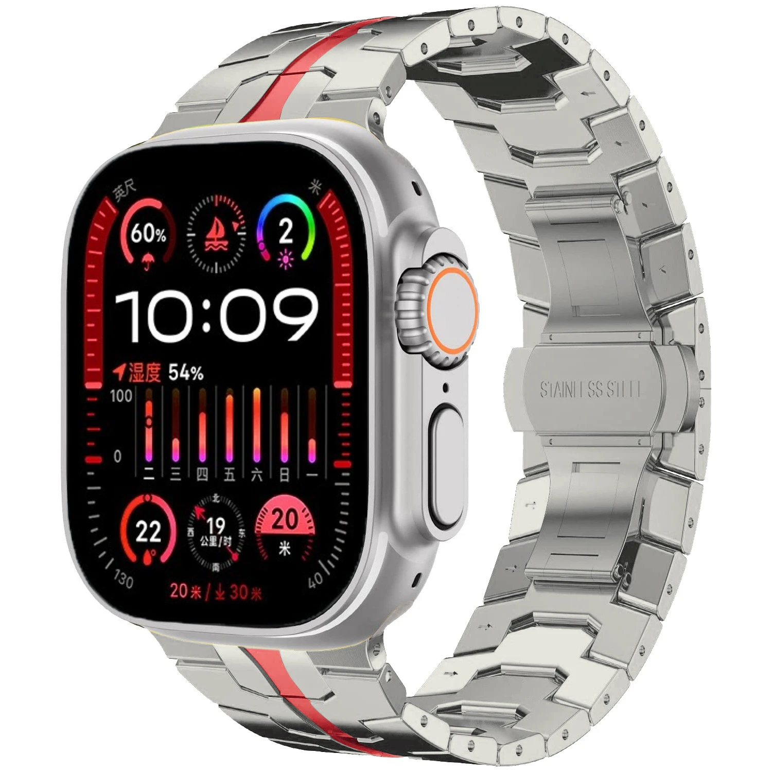 Metal Strap for Apple Watch Ultra2 49mm Band 9 8 7 45mm 41mm Iron Man Bracelet Wristband for 6 5 4 SE 44mm 40mm 42mm 38mm Correa