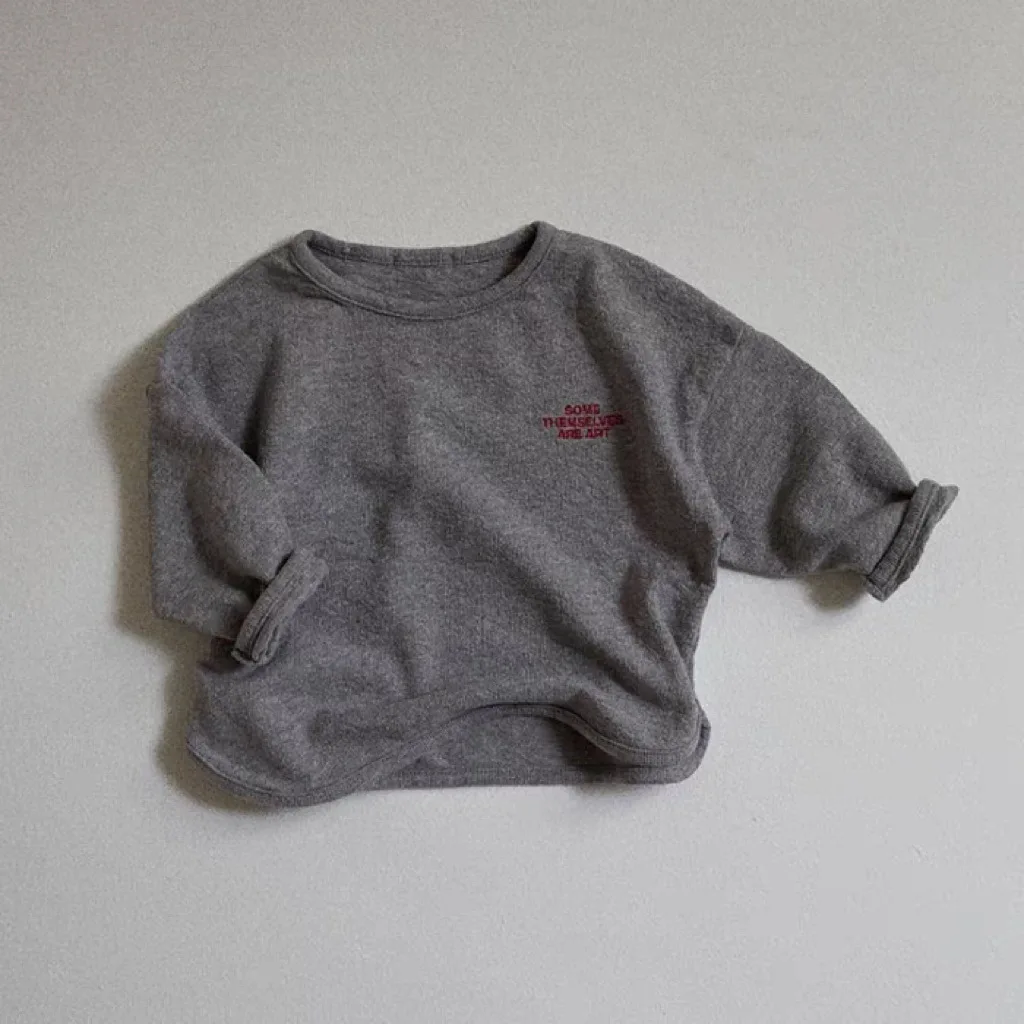 Solid Color T-shirt Spring Autumn Wear Boys Kids Long Sleeve Round Neck Tops Toddler Soft Thin Simple Versatile Bottoming Shirt 4