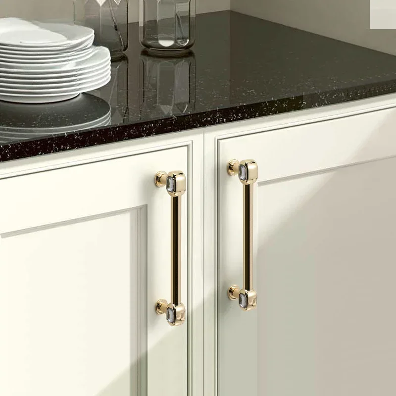 European Bright Gold Cabinet Handle Zinc Alloy Round Single Hole Drawer Handle Kitchen Furniture Cabinet Door Handle