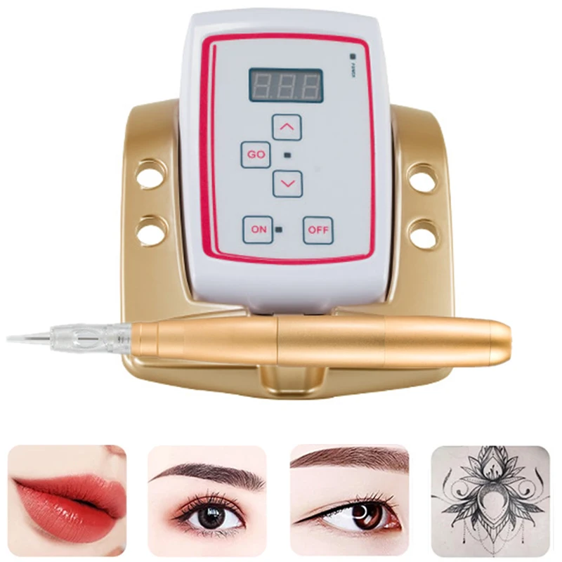 Rotate Tattoo Machine Professional Permanent Makeup Digital PMU Pen For Microblading Eyebrow Lip Line MTS With Cartridge Needle