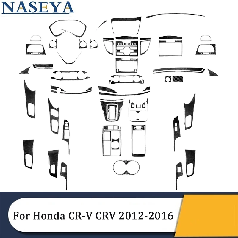 

Carbon Fiber Black Various Parts Stickers For Honda CR-V CRV 2012 2013 2014 2015 2016 Car Interior Decorative Accessories