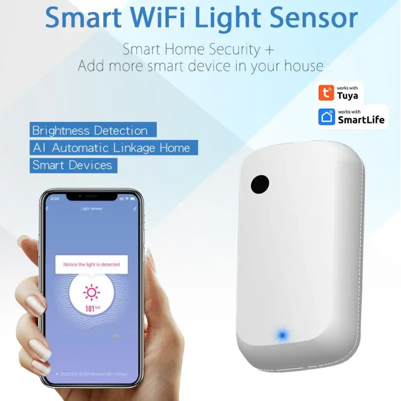 

Tuya WiFi Light Sensor Intelligent Home Illumination Sensor Linkage Control Brightness Sensor Illumination Automation
