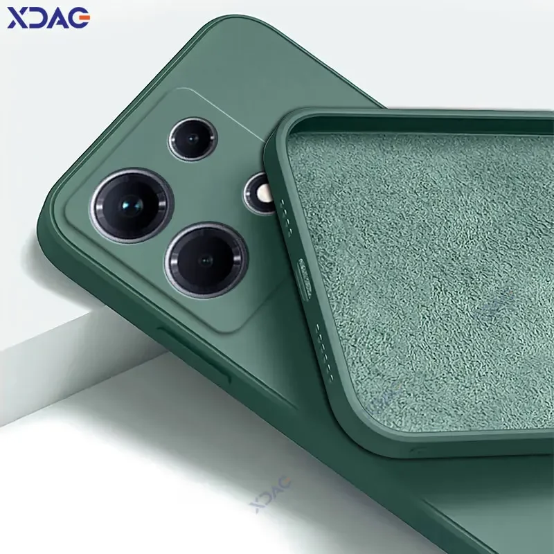 Original Square Liquid Silicone Shockproof Phone Case - Soft Armor Back Cover