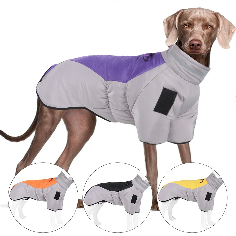 Winter Dog Clothes Two Trouser Legs Puffer Coats for Medium Large Dog Waterproof Adjustable Thicken Warm Dogs Cotton Coat