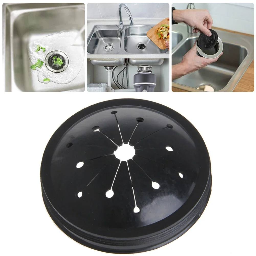 Disposal Splash Guard Garbage Stopper Black Rubber Quiet Collar Sink Baffle Reduce Disposer Noise Antimicrobial