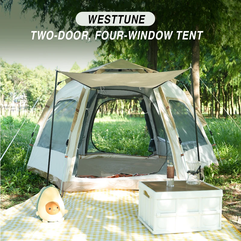 Westtune-tienda de campaña emergente para acampar al aire libre, carpa  familiar impermeable, automática, fácil configuración, senderismo,  mochilero, 3-4/5-8 personas