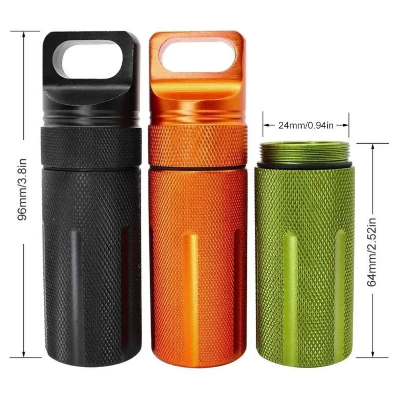 Capsule De Survie étanche En Aluminium - Double Ouverture, 13.5 Cm, Idéale Pour EDC Et Outdoor