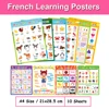 French English Bilingual Words Learning A4 Posters Charts for Kids Kindergarten Classroom Decoration Teacher Teaching Aids 10Pcs 1