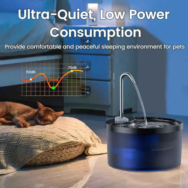 3.2L Cat Water Fountain,Pet Water Dispenser With Filter,Dog Drinking Fountain For Cats,Ultra Quiet Water Pump 3
