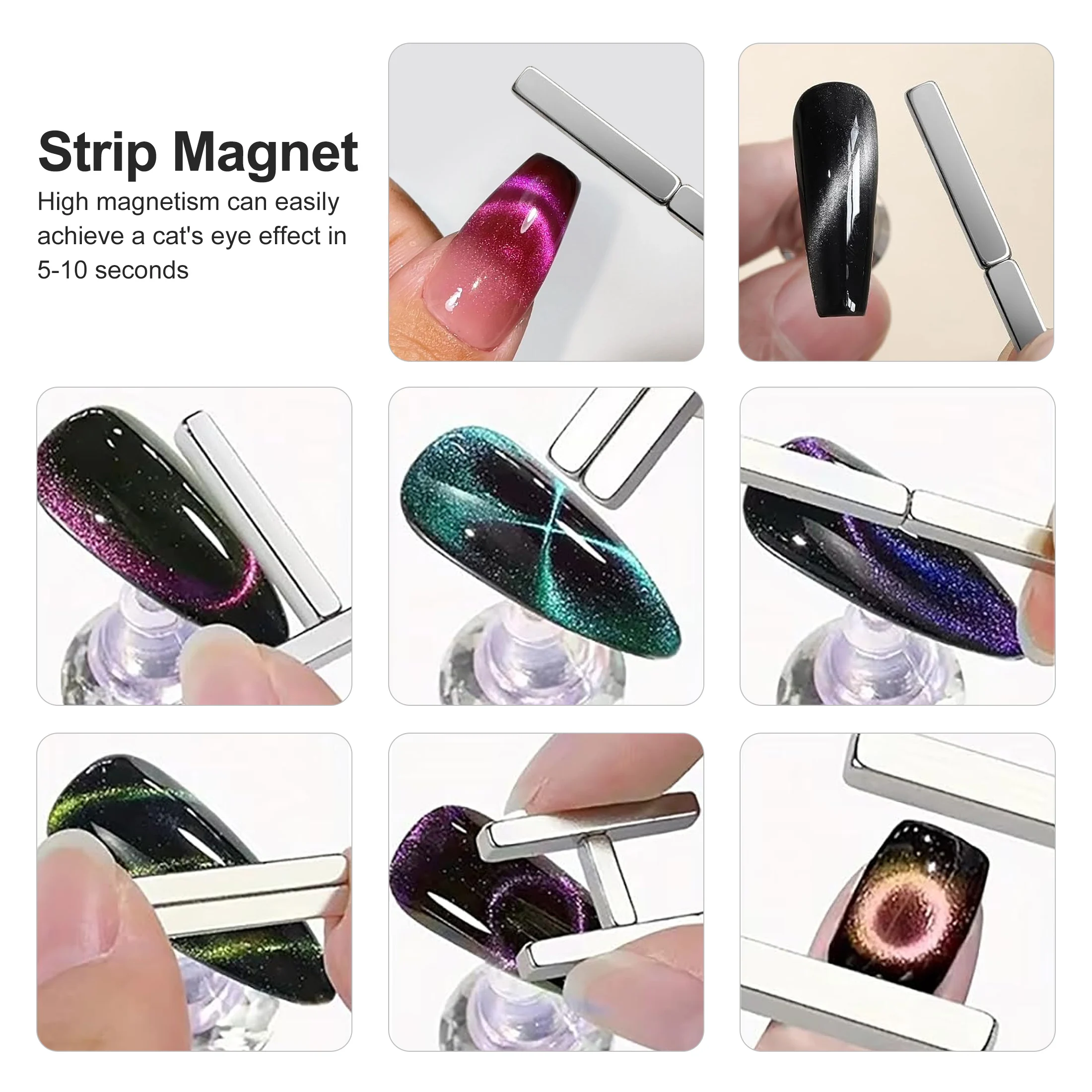 2pc Nails Art Decoration French Multi-Function Magnet Pen Painting Gel Manicure Tool Strong Cat Magnetic Stick UV Gel Polish