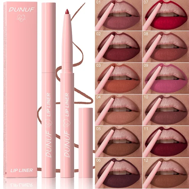 Tapered Nib Lip Liner Pencil Matte Red Brown Plumping Lip Stain Lasting Waterproof Fine Lipstick Slim Lip Outline Contour Makeup 2