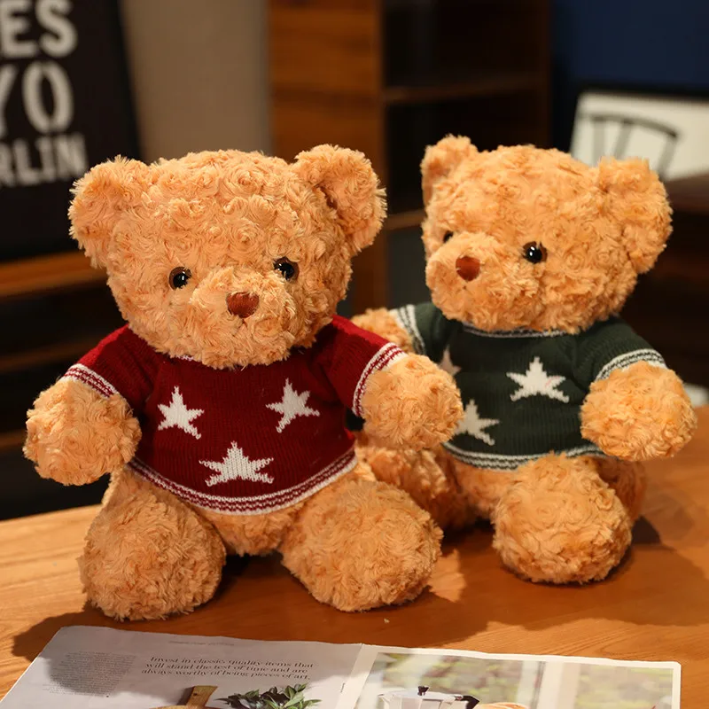 

Cute British Teddy Bear Plush Toy Kawaii Stuffed Animals Sweater Bears Plushies Doll Anime Soft Kids Toys for Girls Boys Gifts