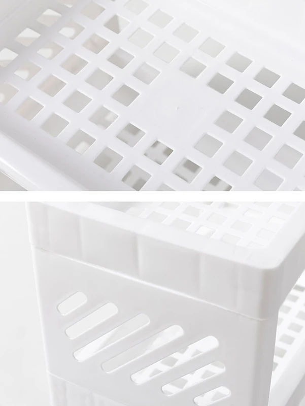 1PC PP Desktop Double Layer Storage Rack Rectangular White Organizing...