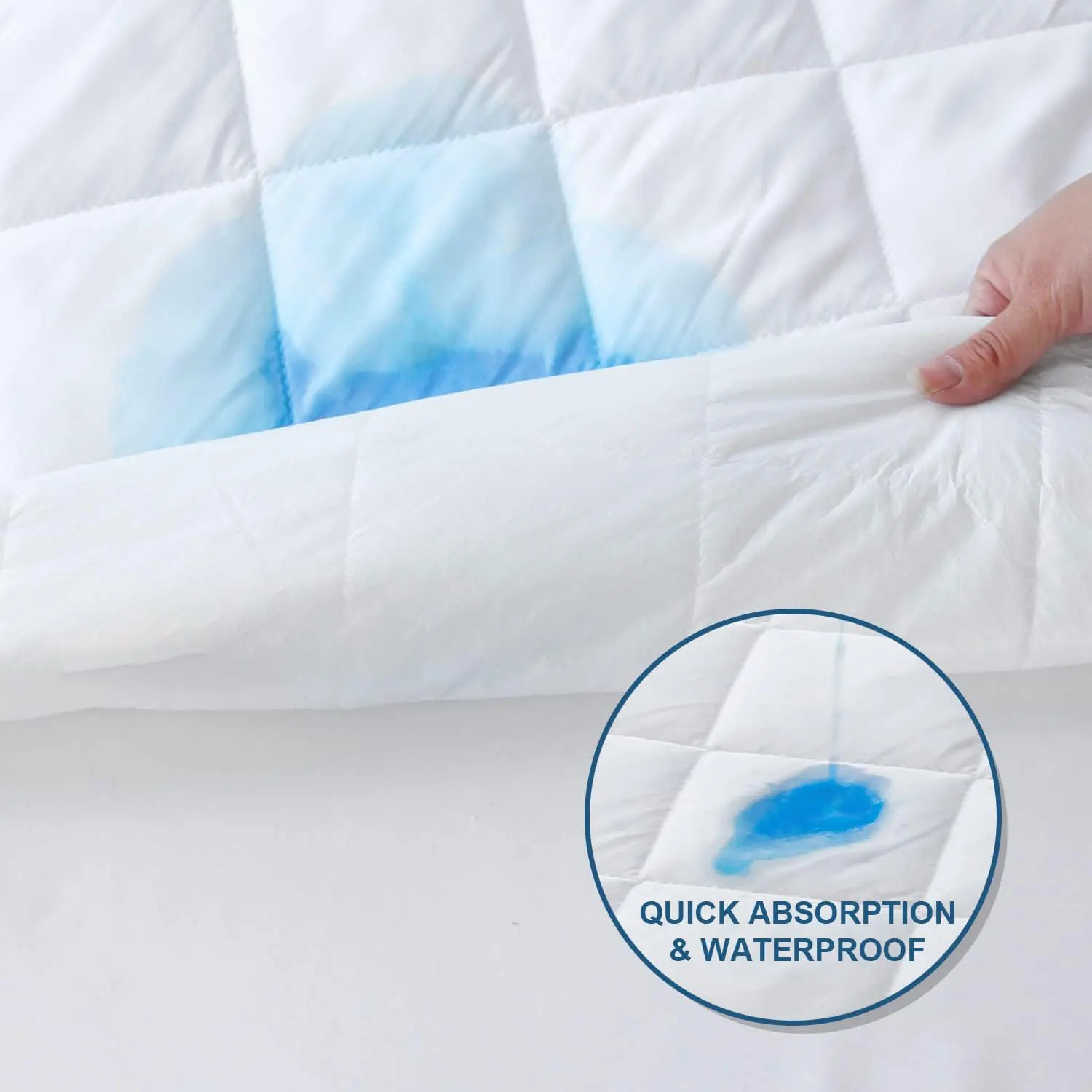 Quilted Waterproof Mattress Pad Cover with Straps - Soft & Washable