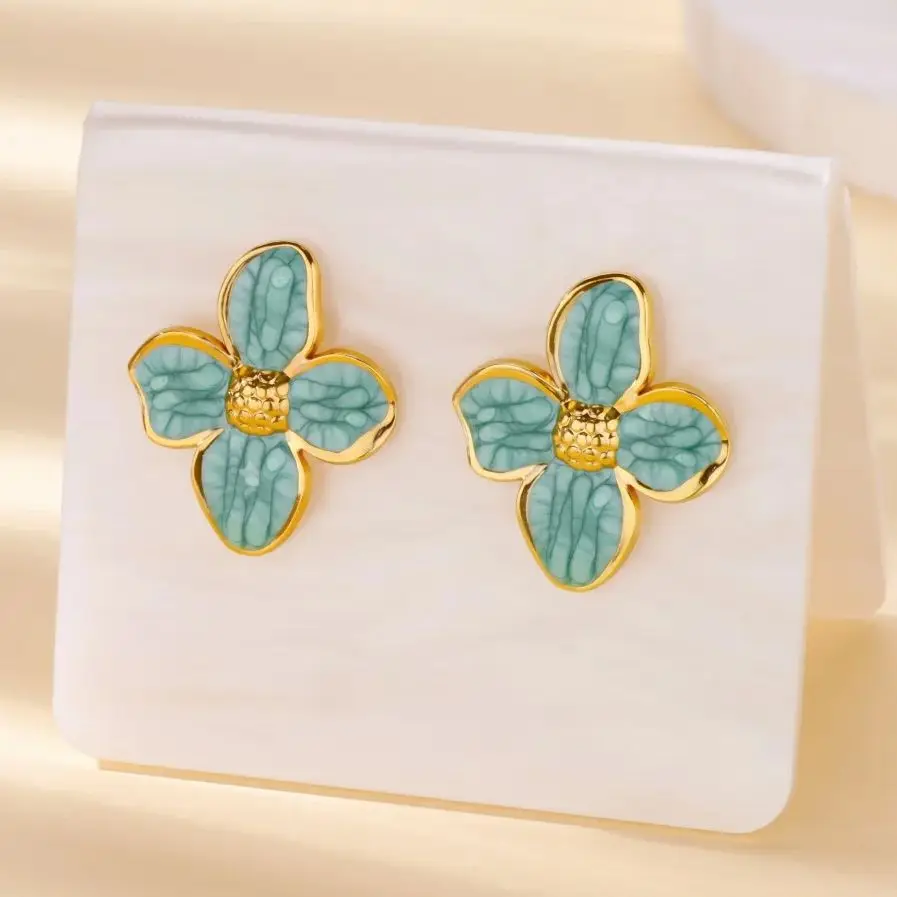 Gold Stainless Steel Earrings For Women